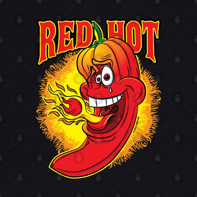 Flaming Red Hot Spicy Chili Pepper by eShirtLabs